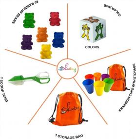 img 1 attached to Montessori Lacing Beads And Rainbow Counting Bears For Toddlers - Skoolzy Preschool Activities Toy Set For Fine Motor Skills, Occupational Therapy, Autism And OT