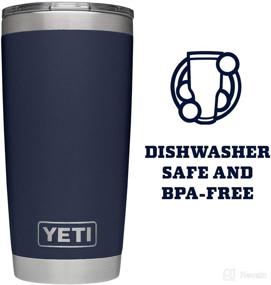 img 1 attached to 🥤 YETI Rambler 20 oz Tumbler: Stainless Steel, Vacuum Insulated with MagSlider Lid - Navy: An Ultimate Beverage Companion