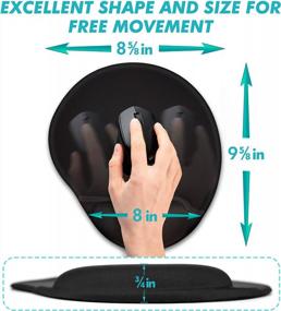 img 2 attached to Ergonomic Mouse Pad With Comfortable Wrist Rest Support - Non-Slip PU Base For Office, Home & Gaming