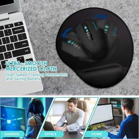img 3 attached to Ergonomic Mouse Pad With Comfortable Wrist Rest Support - Non-Slip PU Base For Office, Home & Gaming