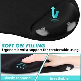 img 1 attached to Ergonomic Mouse Pad With Comfortable Wrist Rest Support - Non-Slip PU Base For Office, Home & Gaming