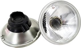 img 2 attached to 🔦 GS Power Chrome OEM Style 5 inch Round Glass Lens Housing H4 HID LED Halogen High Low Beam Headlight Lamp Conversion Replacement (2 pc) - Enhanced Visibility and Performance