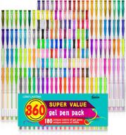 feela 360 colors gel pens set 180 unique gel pen plus 180 refills for adult coloring books drawing логотип