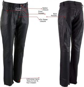 img 3 attached to XS679 Nubile Classic Black Buffalo Leather Pants For Women - Size 12 By Xelement
