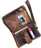 womens bifold leather blocking wristlet women's handbags & wallets ~ wallets logo