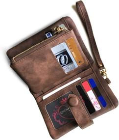 img 4 attached to Womens Bifold Leather Blocking Wristlet Women's Handbags & Wallets ~ Wallets