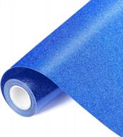 vankerter blue glitter htv heat transfer vinyl: 12" x 10ft iron-on roll for silhouette, easy to cut & weed - perfect for diy t-shirt decoration! logo