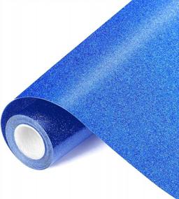 img 4 attached to Vankerter Blue Glitter HTV Heat Transfer Vinyl: 12" X 10Ft Iron-On Roll For Silhouette, Easy To Cut & Weed - Perfect For DIY T-Shirt Decoration!