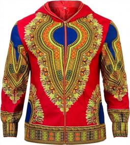img 4 attached to Аутентичный африканский стиль: мужская куртка с принтом Dashiki от Shenbolen