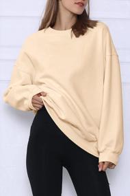 img 2 attached to Women'S Oversized Fleece Sweatshirt Long Sleeve Crew Neck Pullover Hoodie Casual Tops