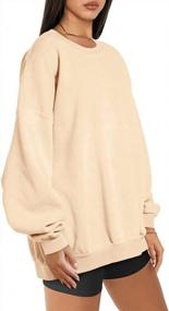 img 3 attached to Women'S Oversized Fleece Sweatshirt Long Sleeve Crew Neck Pullover Hoodie Casual Tops