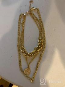img 8 attached to Стильные многослойные позолоченные ожерелья FAMARINE с геометрическими подвесками - идеальный подарок для девочки-подростка!