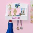 customizable gymnastics medal holder and trophy display shelf by dibsies logo