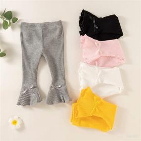 img 2 attached to 🌈 U·nikaka Toddler Baby Girl 0-48 Months 5-Pack Pants: The Perfect Blend of Style and Comfort in Grey, White, Black, Orange, and Pink