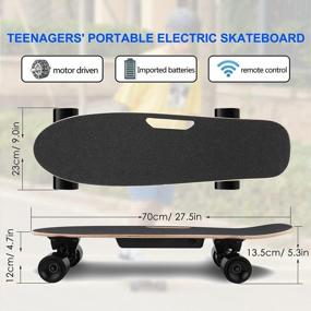 img 1 attached to Electric Skateboard For Kids, Wireless Remote Control Longboard 12 MPH Top Speed 10 KM Range 7 Layers Maple US Stock