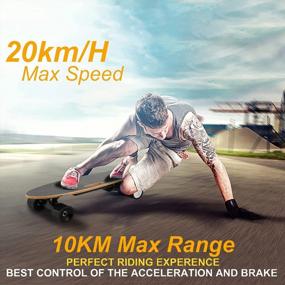img 3 attached to Electric Skateboard For Kids, Wireless Remote Control Longboard 12 MPH Top Speed 10 KM Range 7 Layers Maple US Stock
