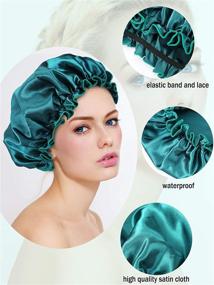 img 1 attached to 🦚 Peacock Elastic Bonnet for Sleeping – Personal Care