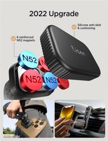 img 3 attached to 📱 LISEN Universal Magnetic Phone Holder | Dashboard/Windshield Mount | Compatible with iPhone 13 Pro Max, Samsung Smartphones