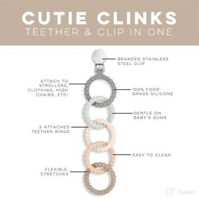 img 3 attached to 👶 Ryan & Rose Cutie Clinks: Top-rated Attachable Teether Chew Toy for Babies (Neutral)