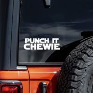 👊 punch it chewie vinyl sticker for cars, trucks, walls, laptops - white, 5.5" x 1 логотип