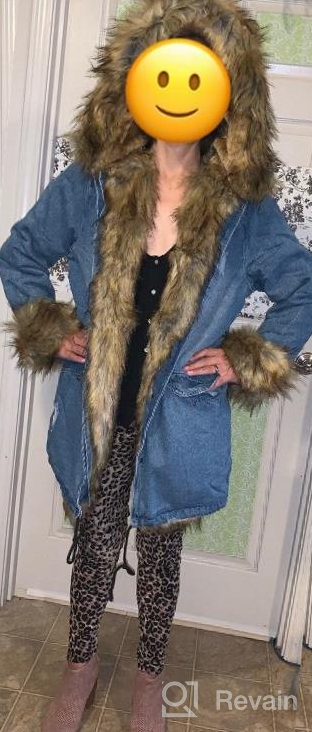 img 1 attached to Roiii Women'S Plus Size Parkas: Military-Style Denim Coats With Faux Fur Lining For Winter Warmth review by Johnny Murphy