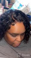 img 1 attached to Brazilian Human Hair Wet And Wavy Headband Wigs - 16 Inch Curly Lace Front Wig For Black Women review by Andre Young