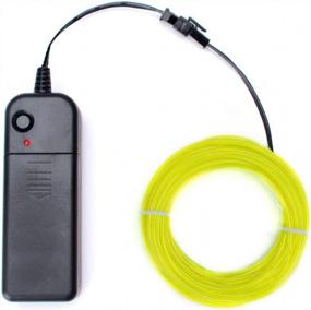 img 4 attached to ZITRADES Lemon Green EL Wire - 9-футовые портативные неоновые лампы для вечеринок, Хэллоуина, Blacklight Run и украшения своими руками