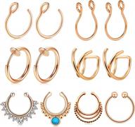 модные кольца для носа и губ без пирсинга: коллекция jforyou's clip on hoop &amp; ring ring логотип