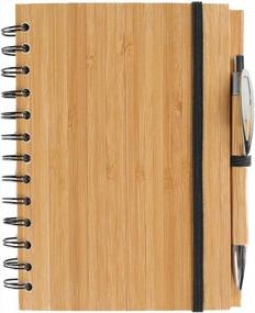 img 4 attached to Bamboo Spiral Notebook Set: Perfect For Journaling, Writing, Note Taking, And Planning With A Pen Included - 70 Sheets, A5 Size