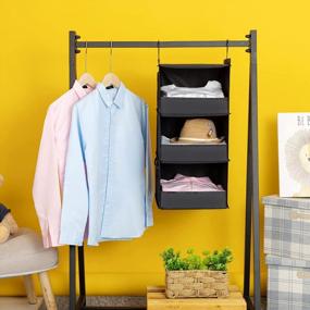 img 2 attached to Collapsible 3-Shelf Hanging Closet Organizer With 4 Side-Pockets - Ideal For RV Wardrobes, Storage Of Shoes, Toys, And Baby Clothes - DonYeco Hanging Organizer