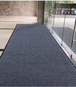 img 3 attached to Commercial Grade Striped Brush Step Entrance Mat With Slip Resistant Vinyl Backing For Indoor And Outdoor Use