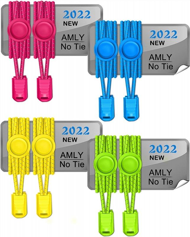  AMLY Elastic No Tie Shoe Laces - Tieless Shoelaces for