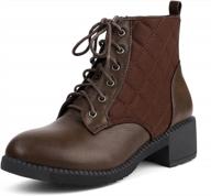 stylish & functional: shibever women's lace up combat boots for winter logo
