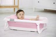 conveniently foldable: jf mall folding portable baby bathtub in pink logo
