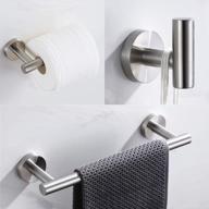 velimax sus304 набор из 3 предметов для ванной комнаты из нержавеющей стали - настенная вешалка для полотенец из матового никеля, крючок для халата и держатель для туалетной бумаги (стержень 12 дюймов) логотип