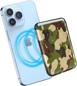 img 4 attached to 🧲 Magnetic Card Wallet Holder with MagSafe for iPhone 13 Pro Max/13 Pro/13/13 Mini & iPhone 12/12 Pro/12 Max/12 Mini - Camouflage Design