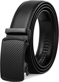 img 4 attached to Leather Ratchet Automatic Adjustable 35Mm Adjustable Men's Accessories : Belts