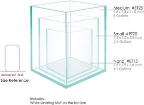 img 1 attached to 🐠 Hiro Aquatics Nano Tall Rimless Aquarium: Low-Iron Frameless Glass Tank for Betta Fish with White Leveling Mat - 1.2 Gallon (15X15X20cm)