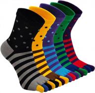 mens cotton toe socks five finger running crew socks logo
