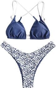 img 4 attached to 👙 ZAFUL Womens Swimsuits V Notch Reversible: Stylish Women's Clothing for Swimsuits & Cover Ups