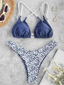 img 3 attached to 👙 ZAFUL Womens Swimsuits V Notch Reversible: Stylish Women's Clothing for Swimsuits & Cover Ups