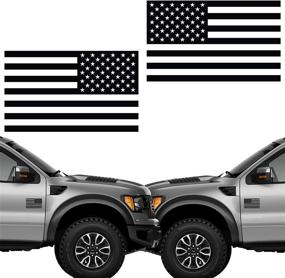 img 3 attached to NORTHERN DOCK American Flag Decal Vinyl Die Cut US Bumper Sticker (1 Pair Exterior Accessories