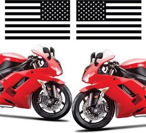 img 1 attached to NORTHERN DOCK American Flag Decal Vinyl Die Cut US Bumper Sticker (1 Pair Exterior Accessories