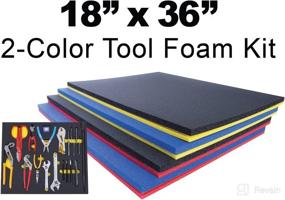 img 3 attached to 🔧 Custom Size 5S Tool Box Shadow Foam Organizers (Black Top/Yellow Bottom, 18"x36") - Boost Efficiency and Organization