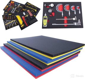 img 4 attached to 🔧 Custom Size 5S Tool Box Shadow Foam Organizers (Black Top/Yellow Bottom, 18"x36") - Boost Efficiency and Organization