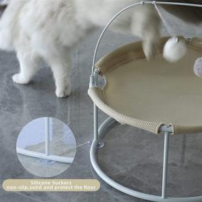 img 1 attached to 🐱 Premium MUMUONE Elevated Cat Hammock Bed: Breathable, Washable & Stylish for Indoor Cats - Free-Standing, Stable & Detachable Pet Bed in Khaki - Ideal for Puppies and Kittens!