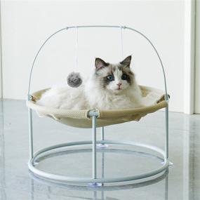 img 4 attached to 🐱 Premium MUMUONE Elevated Cat Hammock Bed: Breathable, Washable & Stylish for Indoor Cats - Free-Standing, Stable & Detachable Pet Bed in Khaki - Ideal for Puppies and Kittens!