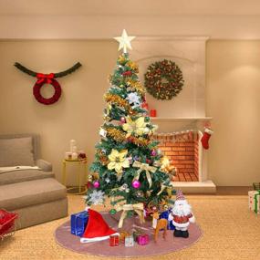 img 1 attached to Добавьте блеска своему Рождеству с 48-дюймовой юбкой TRLYC Blush Sequin Tree - идеально подходит для внутреннего и наружного украшения!