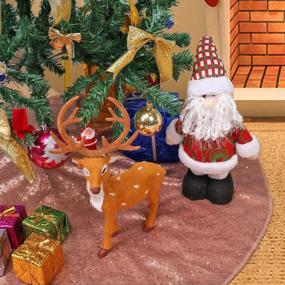 img 4 attached to Добавьте блеска своему Рождеству с 48-дюймовой юбкой TRLYC Blush Sequin Tree - идеально подходит для внутреннего и наружного украшения!