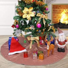 img 2 attached to Добавьте блеска своему Рождеству с 48-дюймовой юбкой TRLYC Blush Sequin Tree - идеально подходит для внутреннего и наружного украшения!